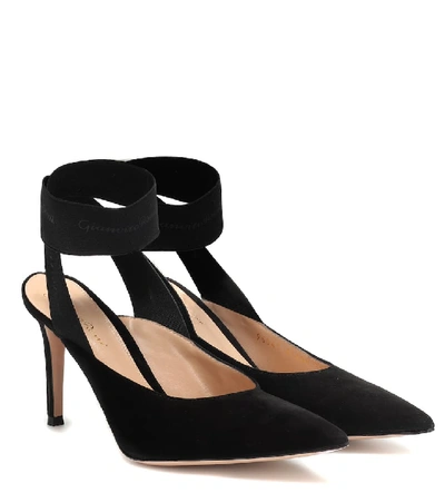 Shop Gianvito Rossi Delila Suede Pumps In Black