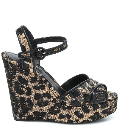 Shop Dolce & Gabbana Leopard-print Platform Sandals In Multicoloured