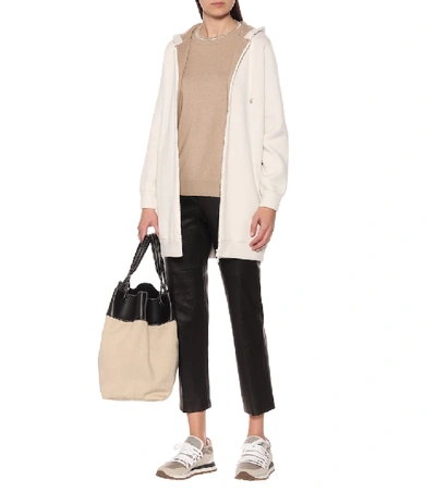 Shop Brunello Cucinelli Suede And Leather Sneakers In Beige