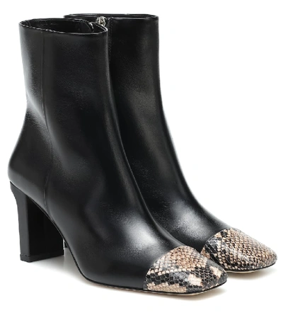 Shop Aeyde Belle Leather Ankle Boots In Black