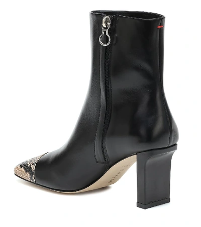 Shop Aeyde Belle Leather Ankle Boots In Black