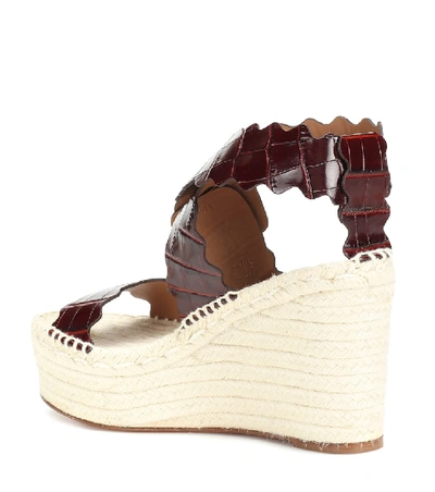 Shop Chloé Leather Espadrille Sandals In Brown