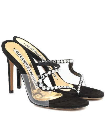 Shop Alexandre Vauthier Ava Ghost Pvc And Suede Sandals In Black