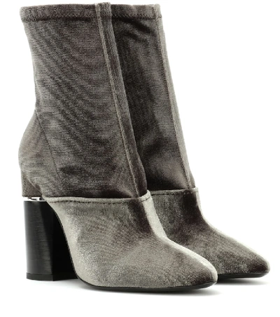 Shop 3.1 Phillip Lim / フィリップ リム Kyoto Velvet Ankle Boots In Grey