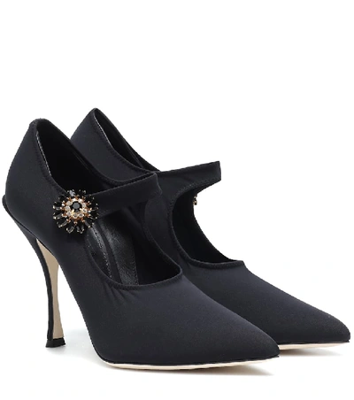 Shop Dolce & Gabbana Embellished Mary Jane Pumps In Black