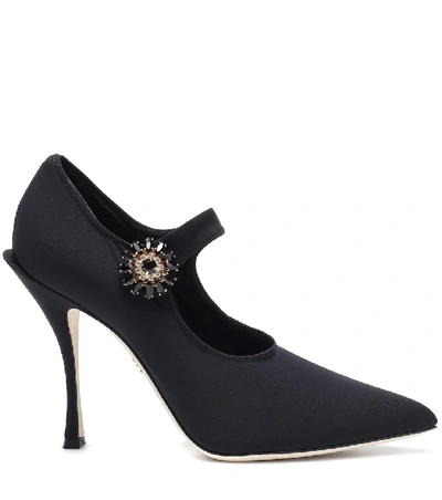 Shop Dolce & Gabbana Embellished Mary Jane Pumps In Black