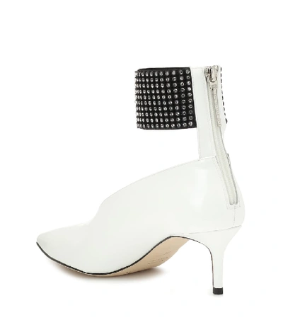 Shop Christopher Kane Embellished Patent Leather Pumps In White