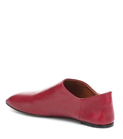 Shop Joseph Leather Ballet Flats In Red