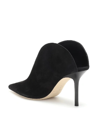 Shop Jimmy Choo Loris 85 Suede Mules In Black