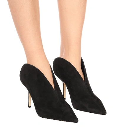 Shop Jimmy Choo Loris 85 Suede Mules In Black