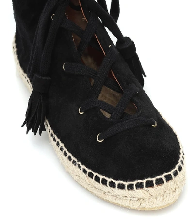 Shop Altuzarra Gus Suede Espadrille Ankle Boots In Black