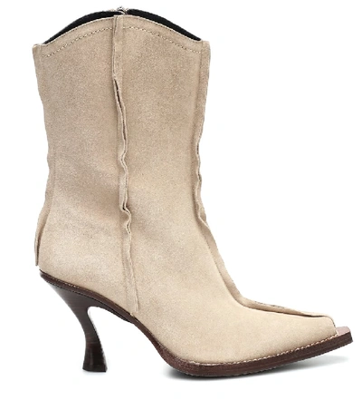 Shop Acne Studios Suede Ankle Boots In Beige