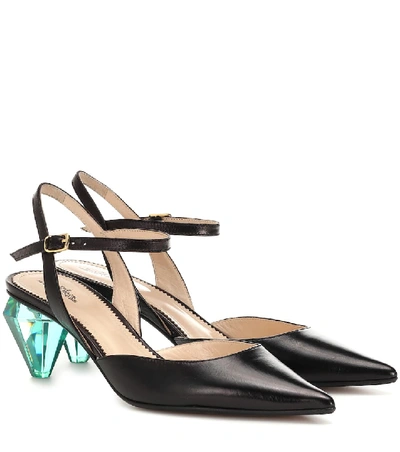 Shop Marc Jacobs The Slingback Leather Pumps In Black