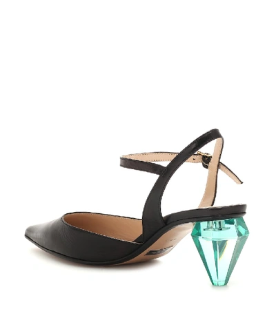 Shop Marc Jacobs The Slingback Leather Pumps In Black