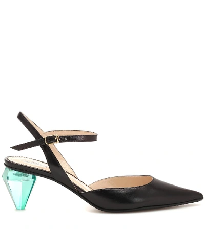 Shop Marc Jacobs The Slingback Leather Pumps In Black