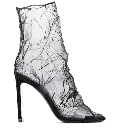 Shop Nicholas Kirkwood D'arcy 105 Organza Ankle Boots In Black