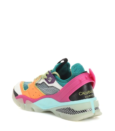 Shop Calvin Klein 205w39nyc Carla Leather Sneakers In Multicoloured