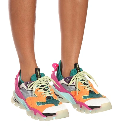 Shop Calvin Klein 205w39nyc Carla Leather Sneakers In Multicoloured