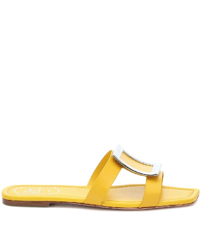 Shop Roger Vivier Bikiviv' Leather Sandals In Yellow