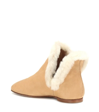 Shop The Row Eros Suede Ankle Boots In Beige