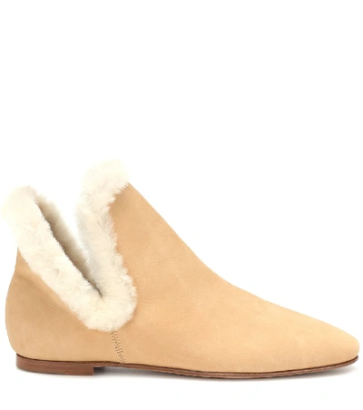 Shop The Row Eros Suede Ankle Boots In Beige