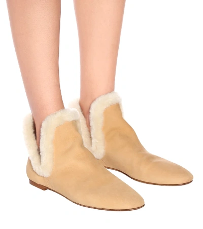 Shop The Row Eros Suede Ankle Boots In Beige