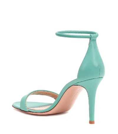 Shop Gianvito Rossi Asia 85 Leather Sandals In Green
