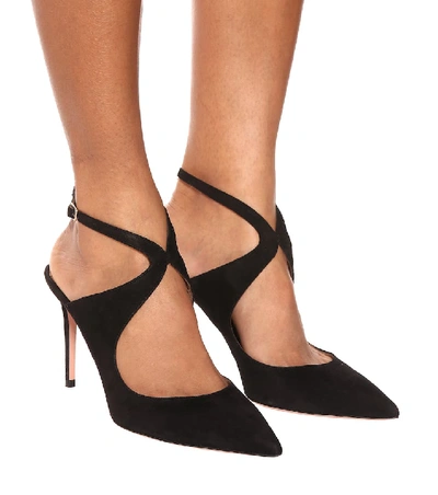 Shop Aquazzura Talana 85 Suede Pumps In Black