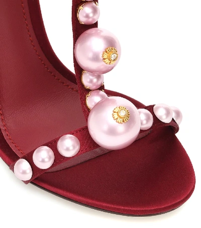 Shop Dolce & Gabbana Keira Satin Sandals In Red