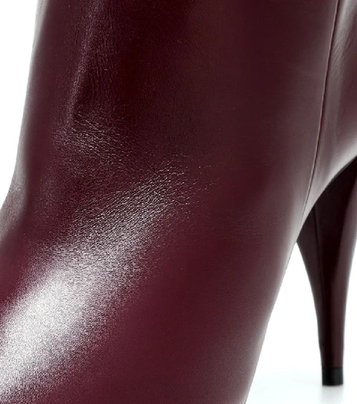 Shop Saint Laurent Kiki Leather Over-the-knee Boots In Purple