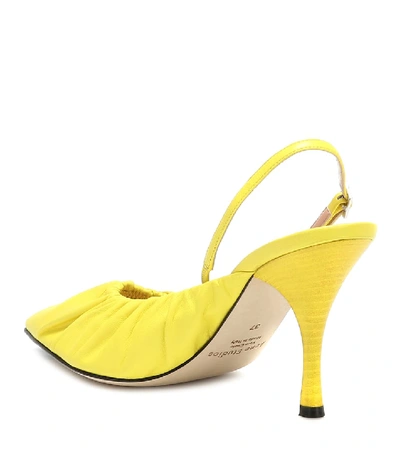 Shop Acne Studios Leather Slingback Pumps In Yellow