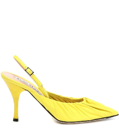 Shop Acne Studios Leather Slingback Pumps In Yellow