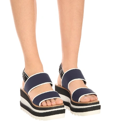 Shop Stella Mccartney Sneak-elyse Platform Sandals In Blue