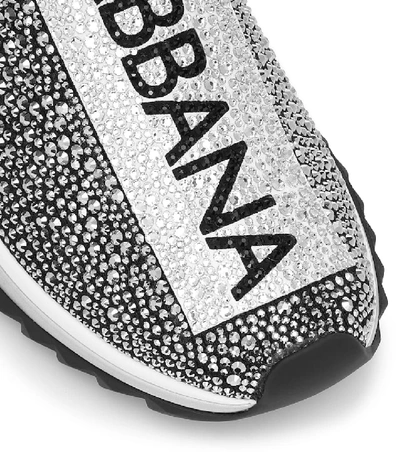 Shop Dolce & Gabbana Sorrento Embellished Sneakers In Grey
