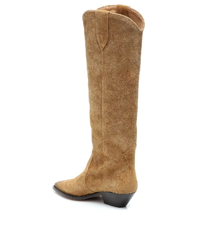 Shop Isabel Marant Denvee Suede Boots In Beige