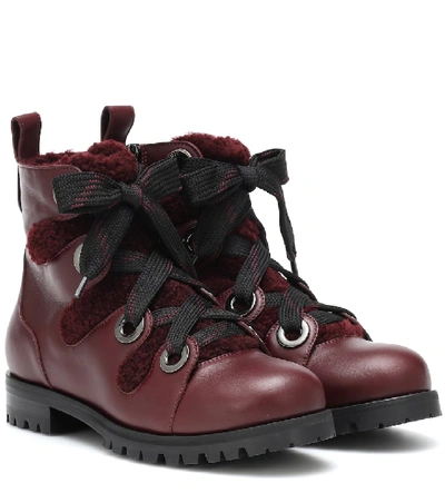 Shop Jimmy Choo Bei Flat Leather Ankle Boots In Red