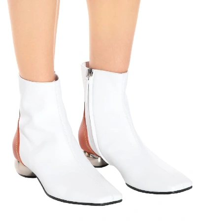 Shop Ellery Leather Ankle Boots In White