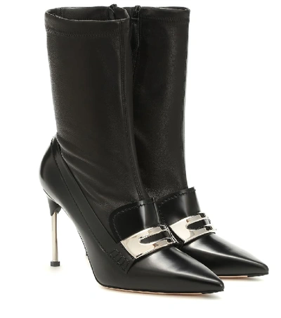 Shop Alexander Mcqueen Leather Ankle Boots In Black