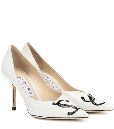 Shop Jimmy Choo Love 85 Suede Pumps In White