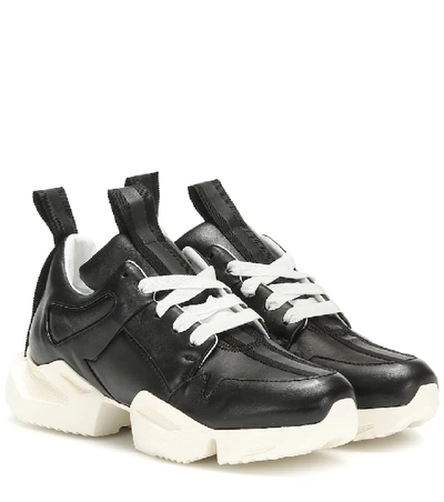 Shop Ben Taverniti Unravel Project Leather Sneakers In Black
