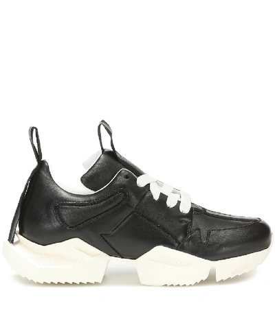 Shop Ben Taverniti Unravel Project Leather Sneakers In Black