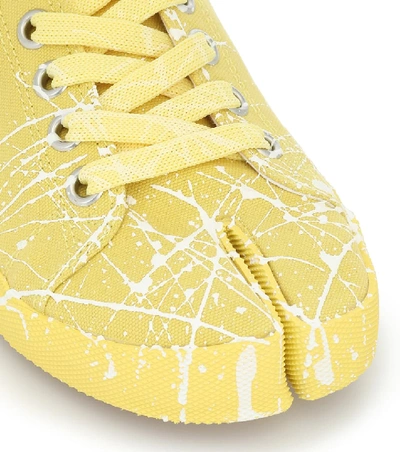 Shop Maison Margiela Tabi Canvas Low-top Sneakers In Yellow