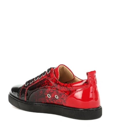 Shop Christian Louboutin Louis Junior Woman Leather Sneakers In Red