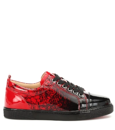 Shop Christian Louboutin Louis Junior Woman Leather Sneakers In Red