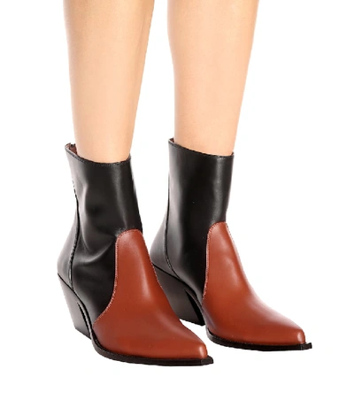 Shop Givenchy Leather Cowboy Boots In Black