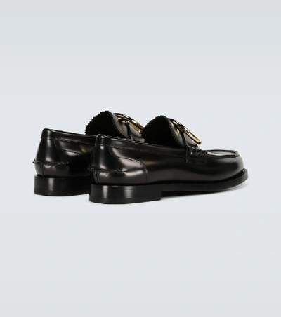 Shop Burberry Bedmoore Loafers With Tb Buckle In Black