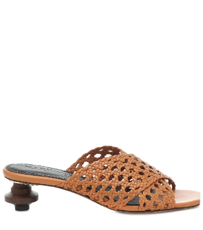 Shop Souliers Martinez Levante Leather Sandals In Brown