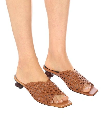 Shop Souliers Martinez Levante Leather Sandals In Brown