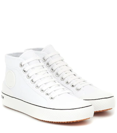 Shop Stella Mccartney Canvas High-top Sneakers In White