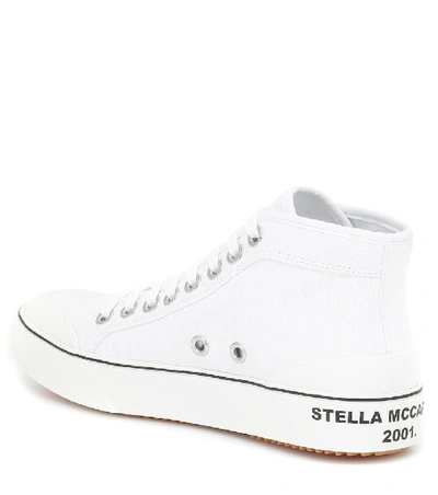 Shop Stella Mccartney Canvas High-top Sneakers In White